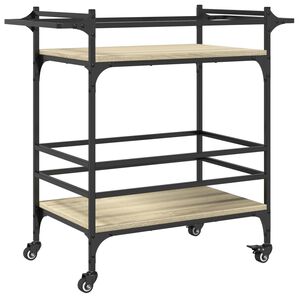 vidaXL Carrito de cocina madera ingenier&iacute;a roble Sonoma 82x40x78,5 cm