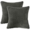 vidaXL Funda de almohada 2 pcs HEERLEN Gris oscuro 30 x 30 cm Boucl&eacute;