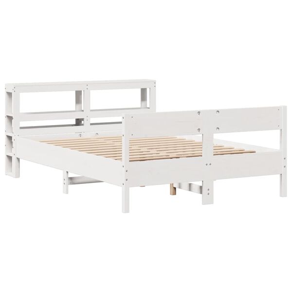 vidaXL Estructura de cama sin colchón madera de pino blanca 150x200 cm