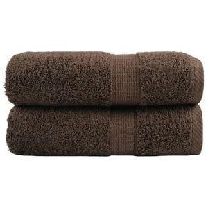 vidaXL Toallas de mano premium SOLUND 2 uds marr&oacute;n 30x30 cm 600 g/m&sup2;