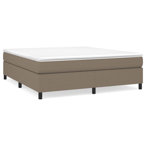 vidaXL Cama box spring con colch&oacute;n tela gris taupe 180x200 cm