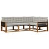 vidaXL Conjunto de sof&aacute;s de exterior 4 pcs Natural y Gris Claro