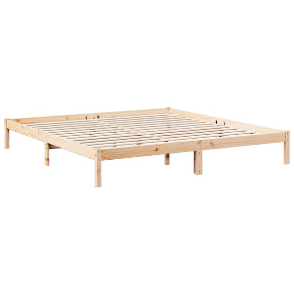 vidaXL Cama extralarga sin colch&oacute;n madera maciza de pino 200x220 cm