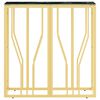 vidaXL Mesa consola de acero inoxidable y vidrio dorada 70x30x70 cm