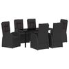 vidaXL Conjunto de Comedor de Jard&iacute;n 7 pcs Negro rat&aacute;n sint&eacute;tico