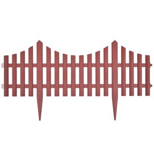 vidaXL Bordes separadores de c&eacute;sped 17 uds 10 m marr&oacute;n