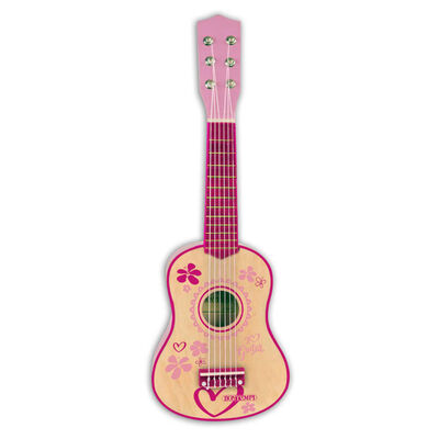 Bontempi Guitarra infantil de madera 6 cuerdas rosa 55 cm