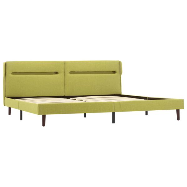 vidaXL Estructura de cama con LED tela verde 140x200 cm