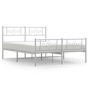 vidaXL Estructura cama sin colch&oacute;n con estribo metal blanco 120x190 cm