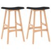 vidaXL Taburetes de cocina negros 2 unidades tela
