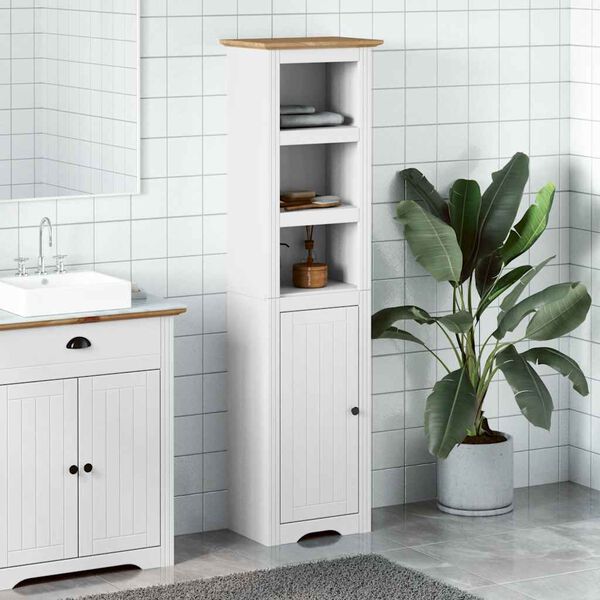 vidaXL Mueble de baño BODO blanco y marrón 44x30x160 cm