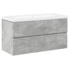 vidaXL Set muebles de ba&ntilde;o 2 piezas madera contrachapada gris hormig&oacute;n