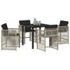 vidaXL Conjunto de Comedor de Jard&iacute;n 5 pcs Gris Claro rat&aacute;n sint&eacute;tico