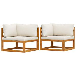 vidaXL Sof&aacute;s de esquina modulares 2 uds con cojines tela blanco crema