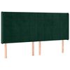 vidaXL Cabecero con orejas de terciopelo verde oscuro 163x16x118/128cm