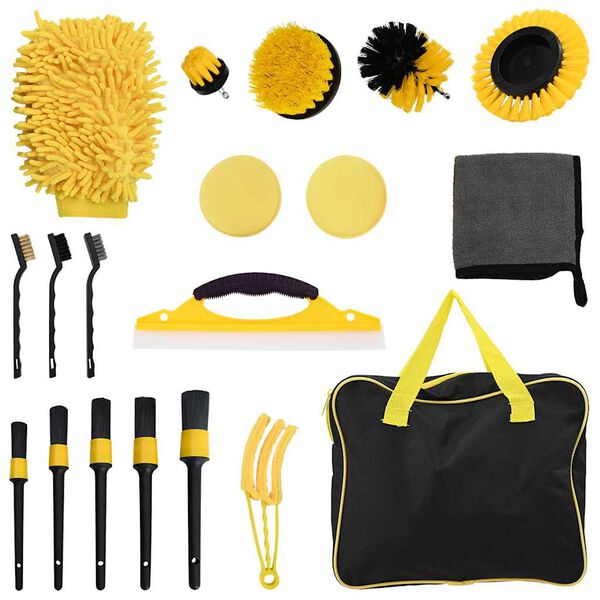 vidaXL Juego de Cepillos para Autos Multicolor rat&aacute;n sint&eacute;tico