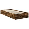 vidaXL Cama con almacenamiento con cabecera Roble ahumado 90 x 190 cm