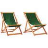 vidaXL Sillas plegables, 2 unidades, tela verde.