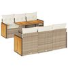 vidaXL Set sof&aacute;s jard&iacute;n y cojines 7 pzas rat&aacute;n sint&eacute;tico acacia beige