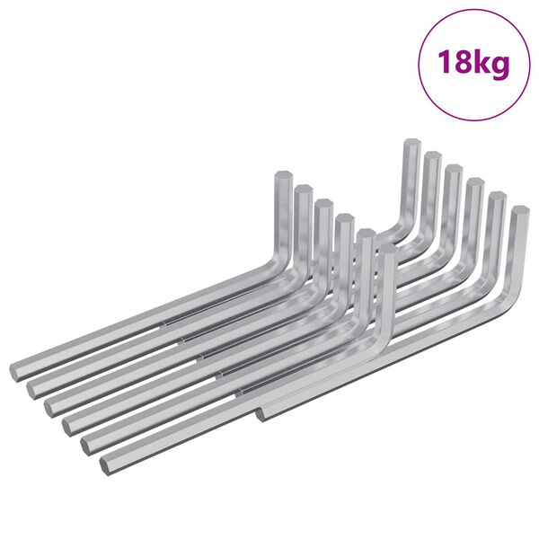 vidaXL Llave hexagonal 4675 pcs Plateado 32 x 86 mm Acero