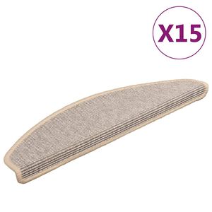 vidaXL Alfombrillas para escaleras 15 unidades 65x21x4 cm Plateadas Semicirculares Grandes