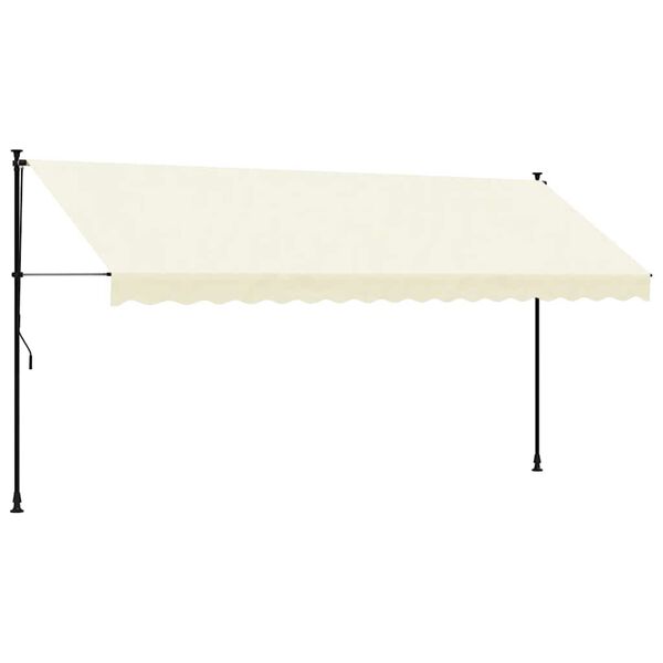 vidaXL Toldo retr&aacute;ctil de tela y acero crema 400x150 cm