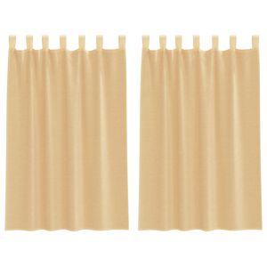 vidaXL Cortinas de gasa con trabillas 2 uds arena 140x175 cm