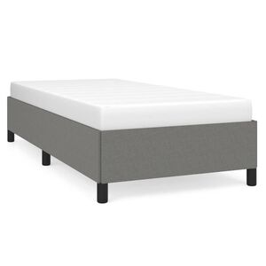 vidaXL Estructura de cama sin colch&oacute;n tela gris oscuro 90x200 cm