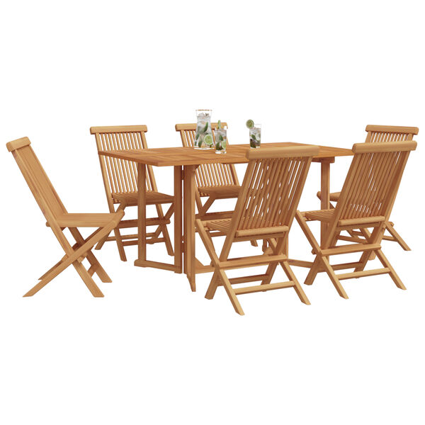 vidaXL Conjunto de Comedor de Jardín 7 pcs Marrón