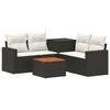 vidaXL Juego de Sof&aacute; 6 uds. Negro y Blanco Crema