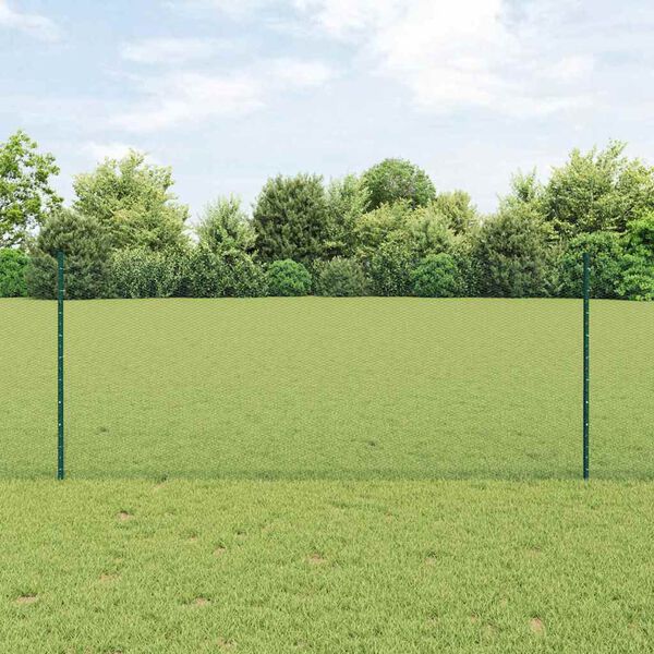 vidaXL Valla con Poste Verde 1 x 25 m Acero