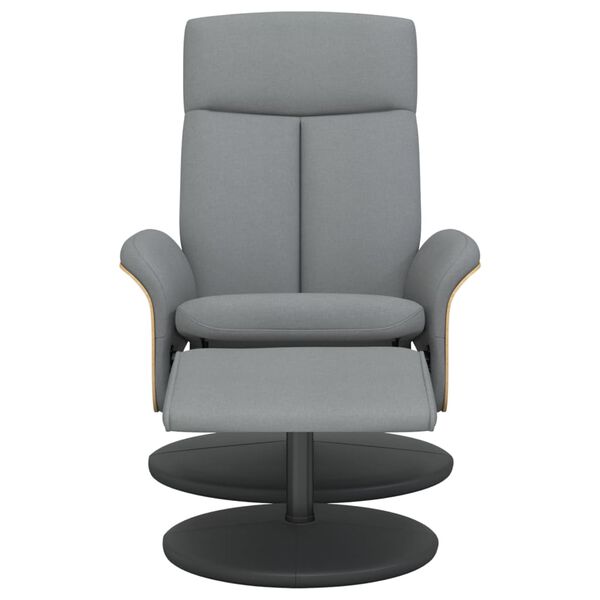vidaXL Sill&oacute;n reclinable con reposapi&eacute;s tela gris claro