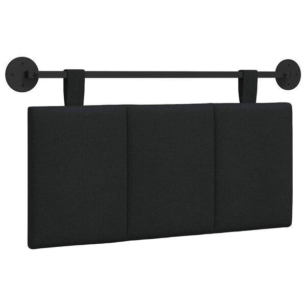 vidaXL Cabecera Colgante Montaje en la pared Negro 90 x 55 x 5 cm tela