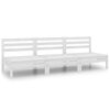 vidaXL Juego de muebles de jard&iacute;n 3 piezas madera maciza pino blanco
