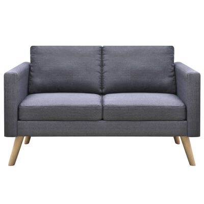 vidaXL Conjunto de sofás de 2 y 3 plazas de tela gris oscuro
