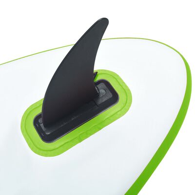 vidaXL Tabla de paddle surf inflable con vela verde y blanca