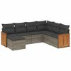 vidaXL Set de sof&aacute;s de jard&iacute;n 7 piezas con cojines rat&aacute;n PE gris