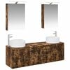 vidaXL Juego de Muebles de Ba&ntilde;o 5 uds. Roble Ahumado