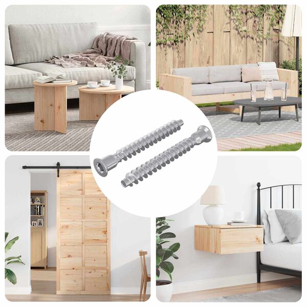 vidaXL Tornillos Confirmat 2 pcs Plateado Metal