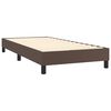vidaXL Cama box spring y colch&oacute;n LED cuero sint&eacute;tico marr&oacute;n 90x200 cm
