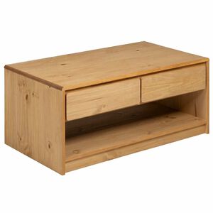 vidaXL Mesa de centro SAUDA madera maciza pino color roble 99x55x45 cm