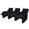 vidaXL Sill&oacute;n reclinable de 3 plazas de cuero artificial negro