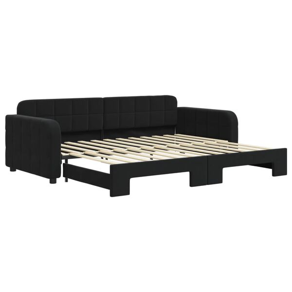 vidaXL Sof&aacute; cama nido terciopelo negro 90x200 cm