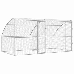 vidaXL Refugio para perros 2 pcs Plateado 4 x 2 x 2 m