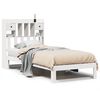 vidaXL Cama con estanter&iacute;a sin colch&oacute;n madera maciza blanca 75x190 cm