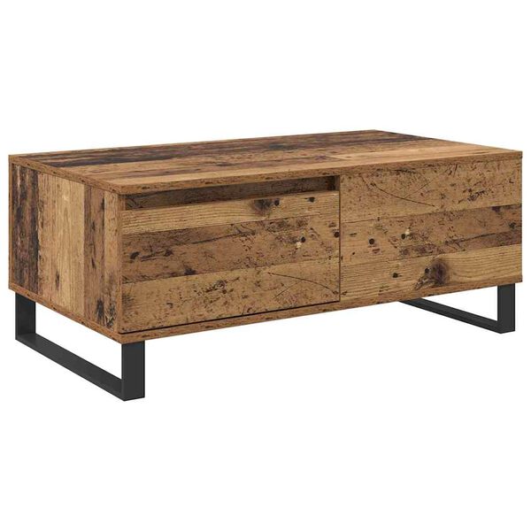 vidaXL Mesa de Caf&eacute; con caj&oacute;n Madera envejecida 90 x 50 x 36,5 cm