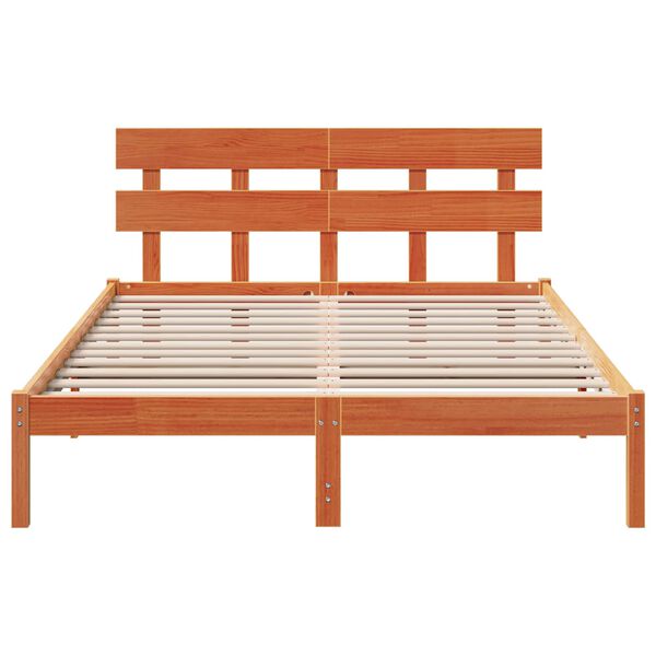 vidaXL Estructura de cama Marr&oacute;n 160 x 200 cm Madera maciza de Pino