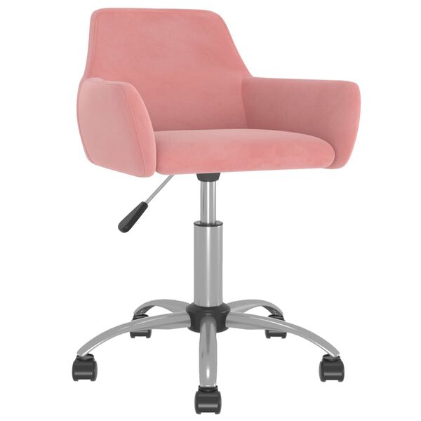 vidaXL Sillas de comedor giratorias 4 unidades de terciopelo rosa