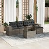 vidaXL Set de muebles de jard&iacute;n 6 pzas y cojines rat&aacute;n sint&eacute;tico gris