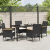 vidaXL Conjunto de Comedor de Jardín 5 pcs Negro ratán sintético